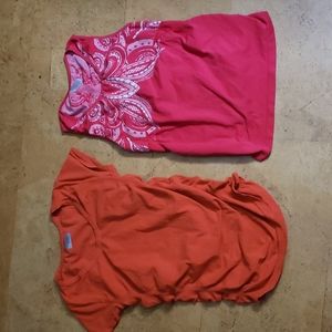 2 Athleta Bundle Shirt Orange L and Pink Tank Top L Woman's